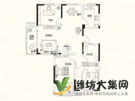 圣菲漫步近134平大三室，客厅带窗，吐血价 豪德，