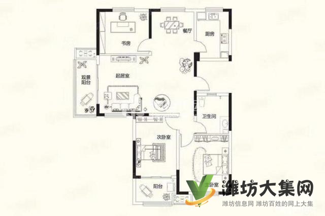 特价房！首付仅需10万 潍城区政府旁电梯洋房134